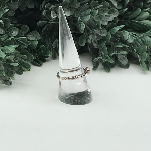 Vintage Silpada Sterling Silver 925 Teardrop Cubic Zerconia Ring With Intricate - Picture 4 of 7